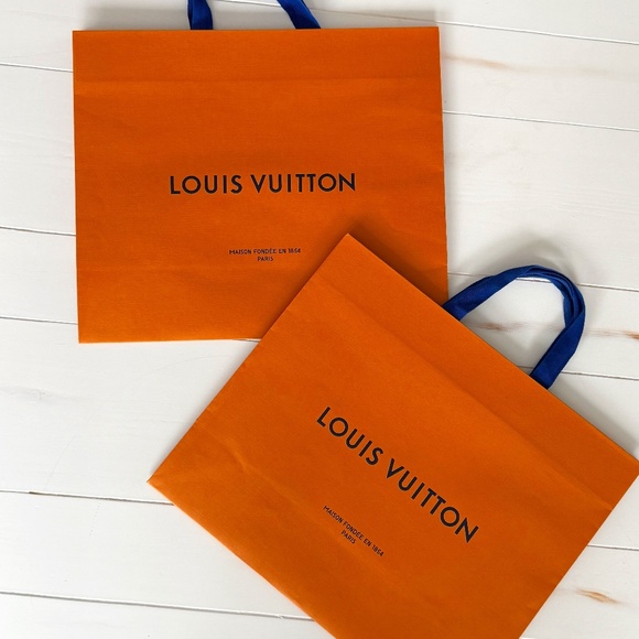 Set of 2 Louis Vuitton Shopping Bags – Authentic 16x13.5, Minor Wear on One - Picture 1 of 5